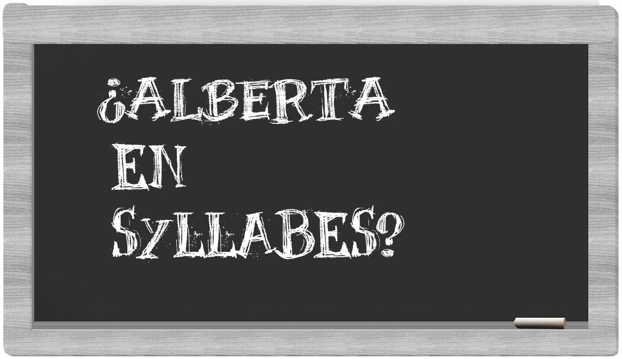 Alberta in syllables