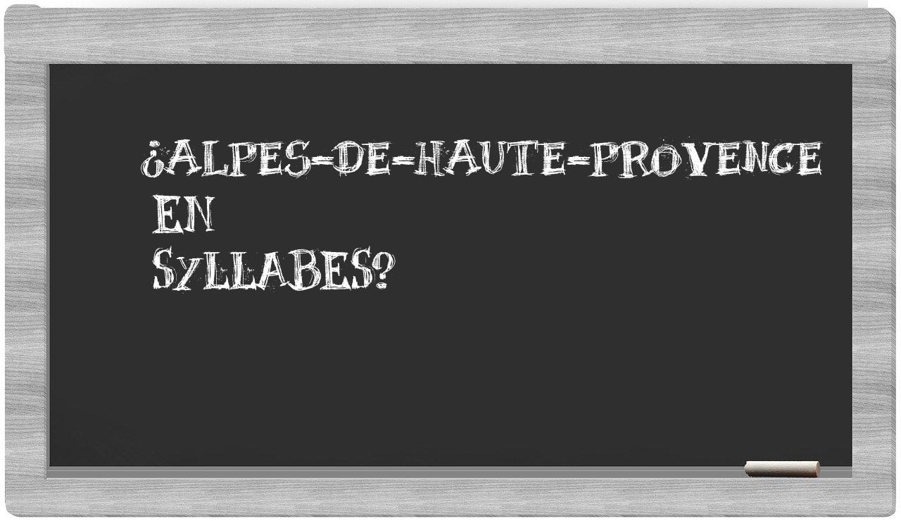Alpes-de-Haute-Provence in syllables