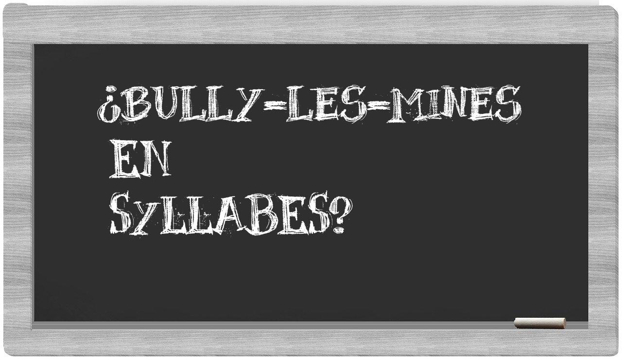 Bully-les-Mines in syllables