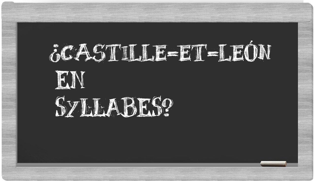 Castille-et-León in syllables