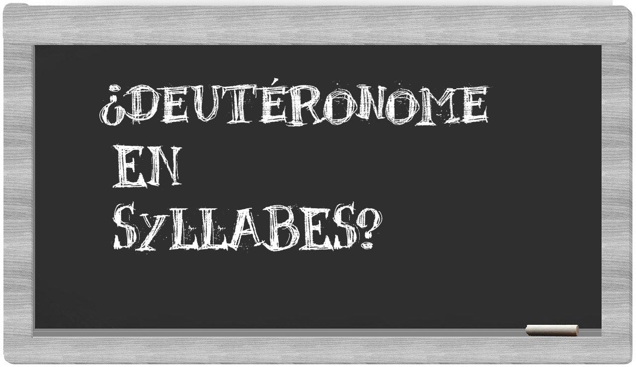 Deutéronome in syllables