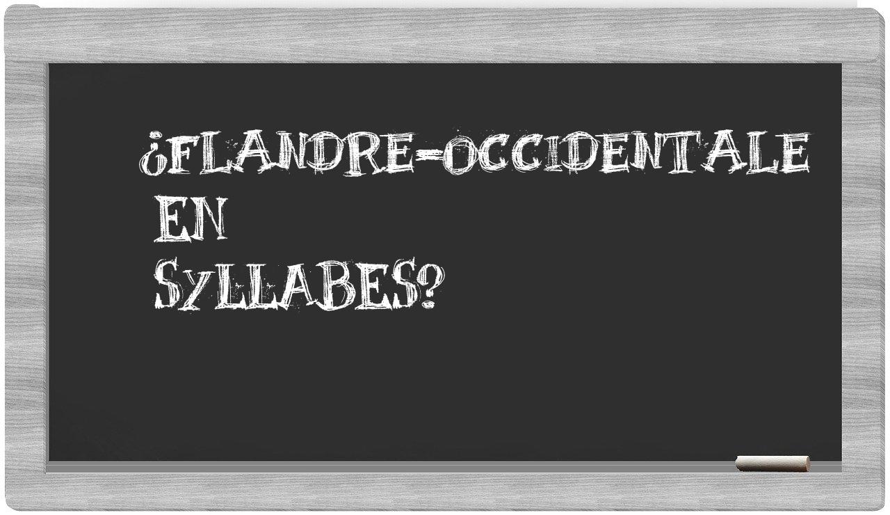 Flandre-Occidentale in syllables
