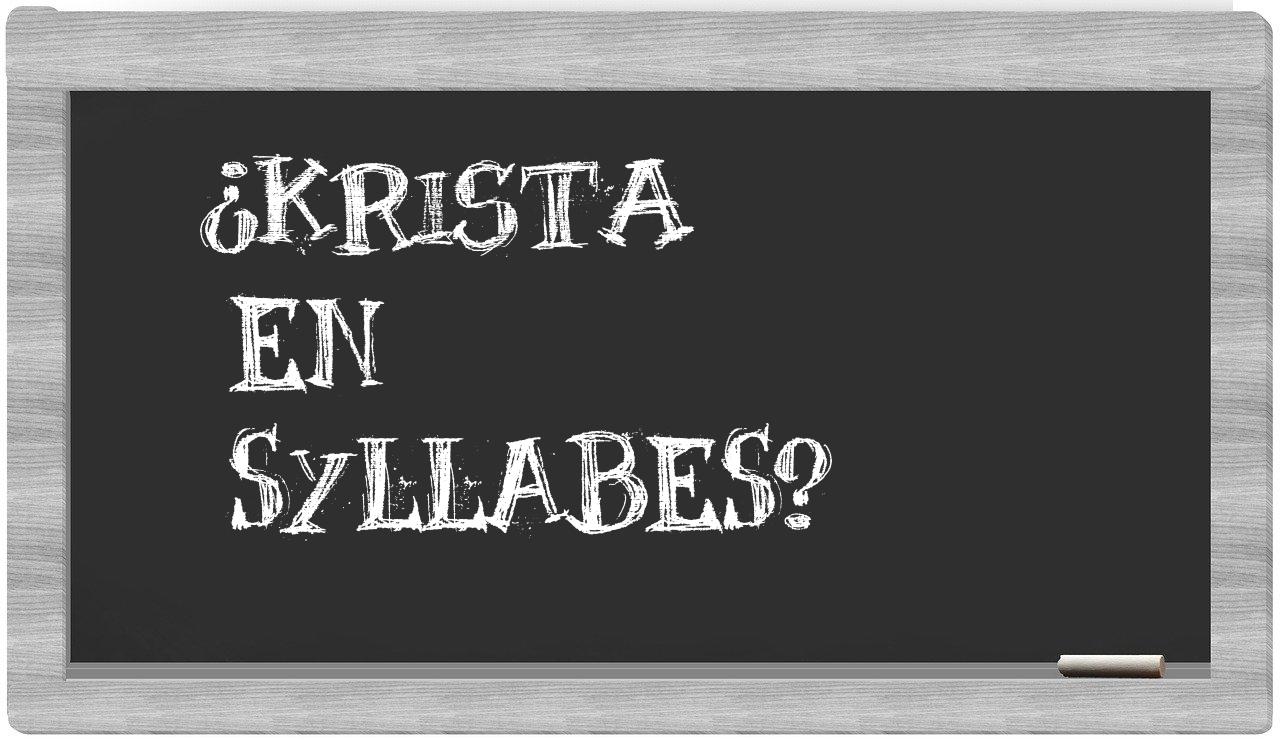 Krista in syllables