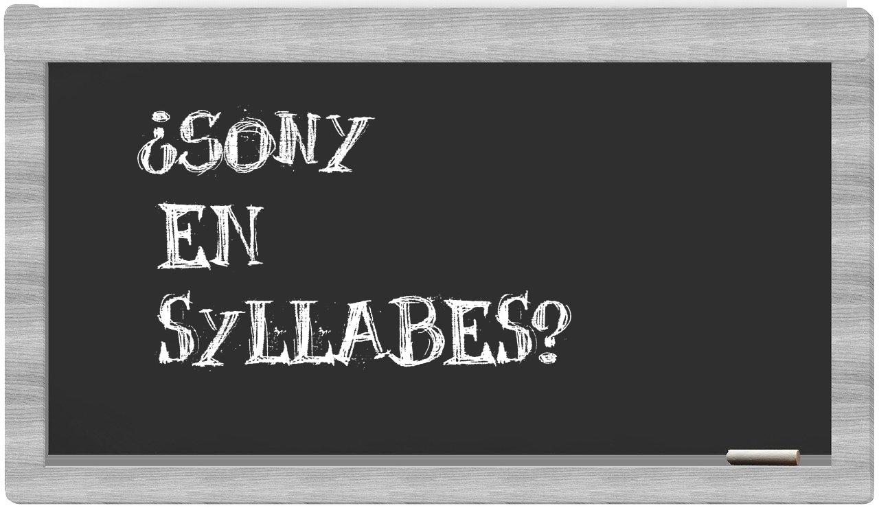 Sony in syllables