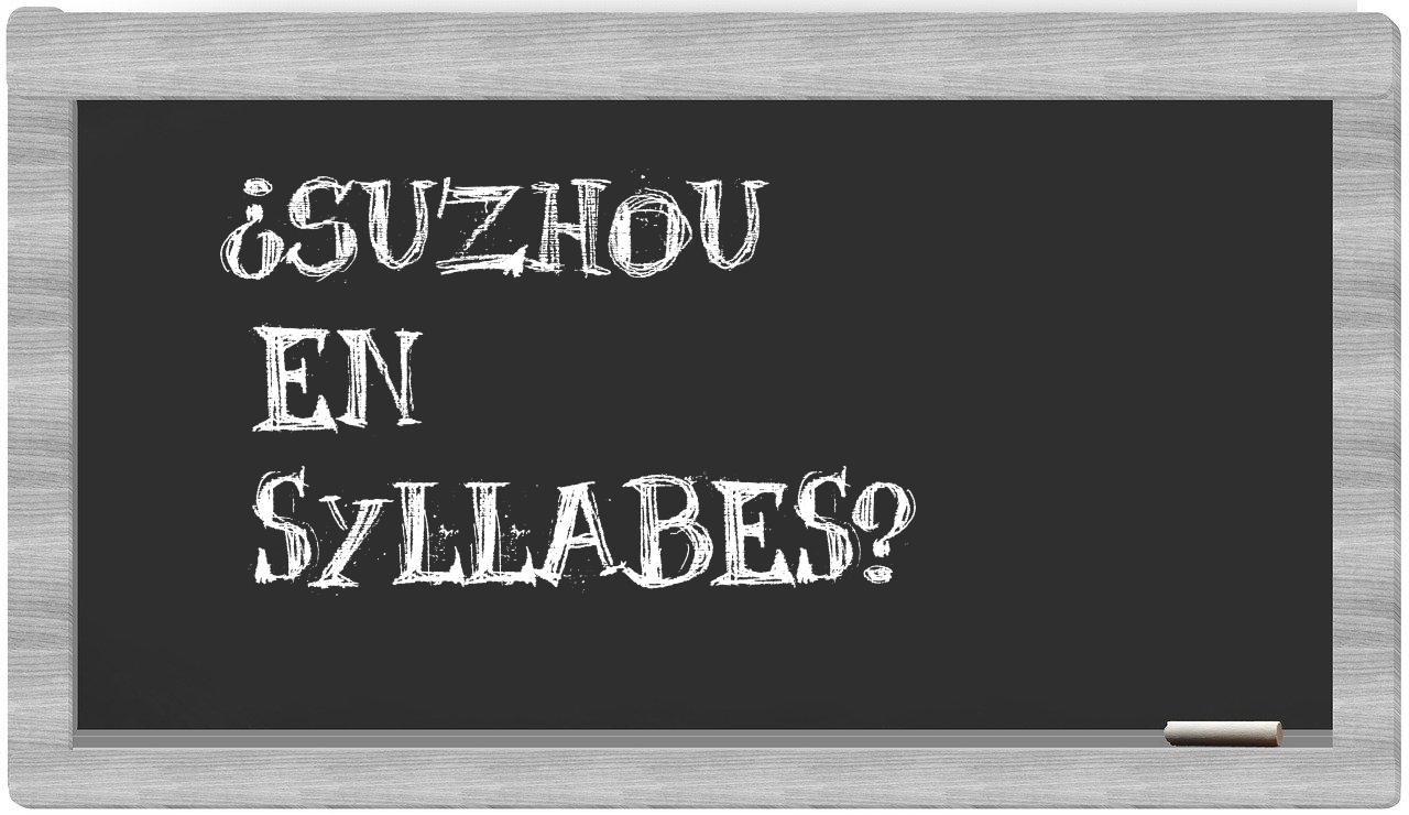 Suzhou in syllables