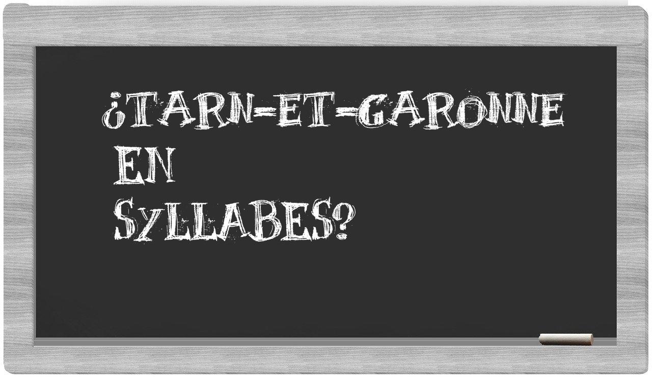 Tarn-et-Garonne in syllables