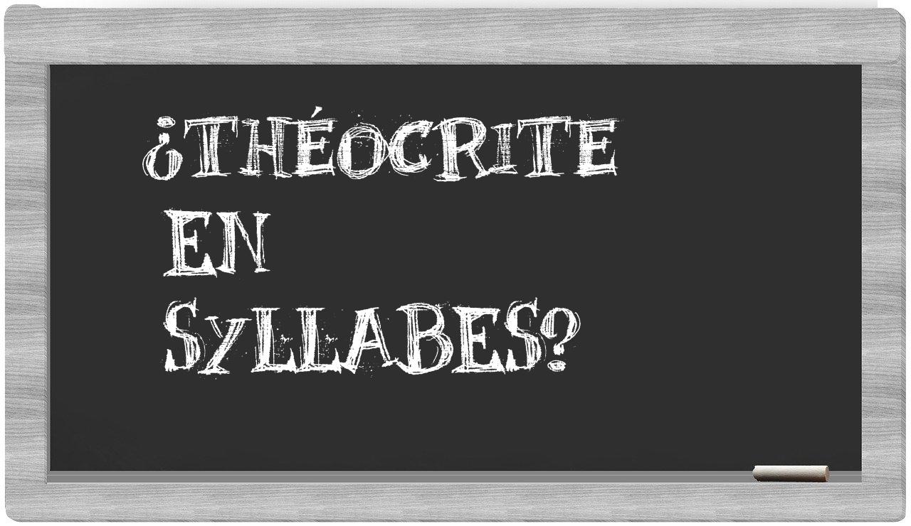 Théocrite in syllables