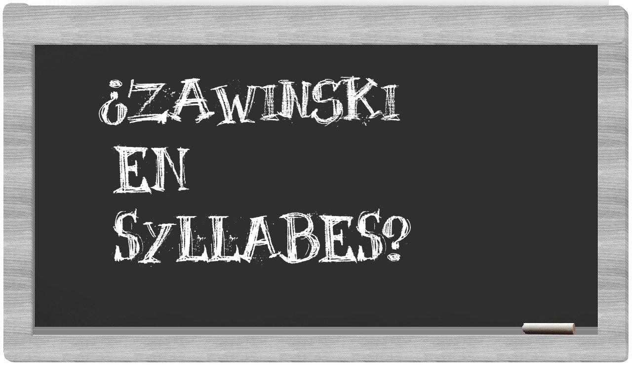 Zawinski in syllables