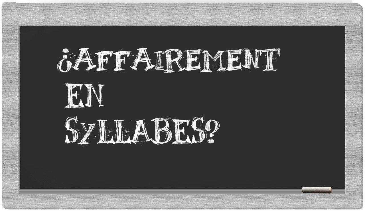 affairement in syllables