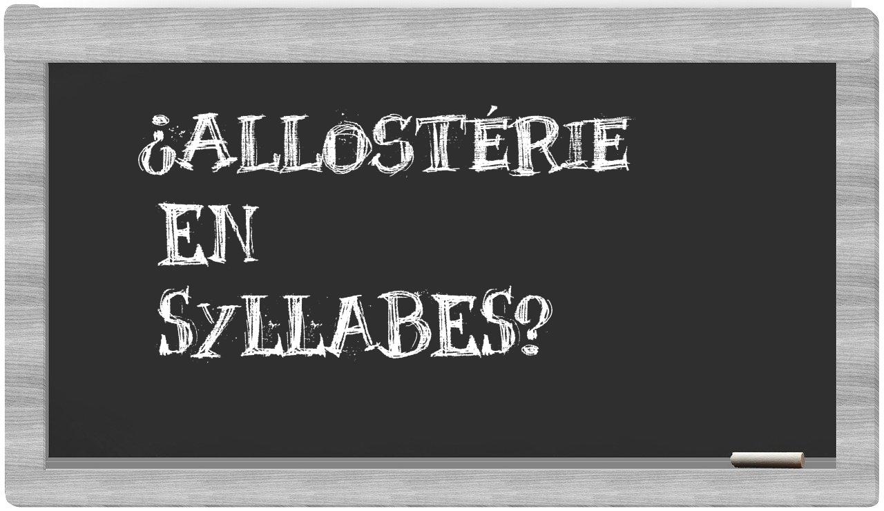 allostérie in syllables