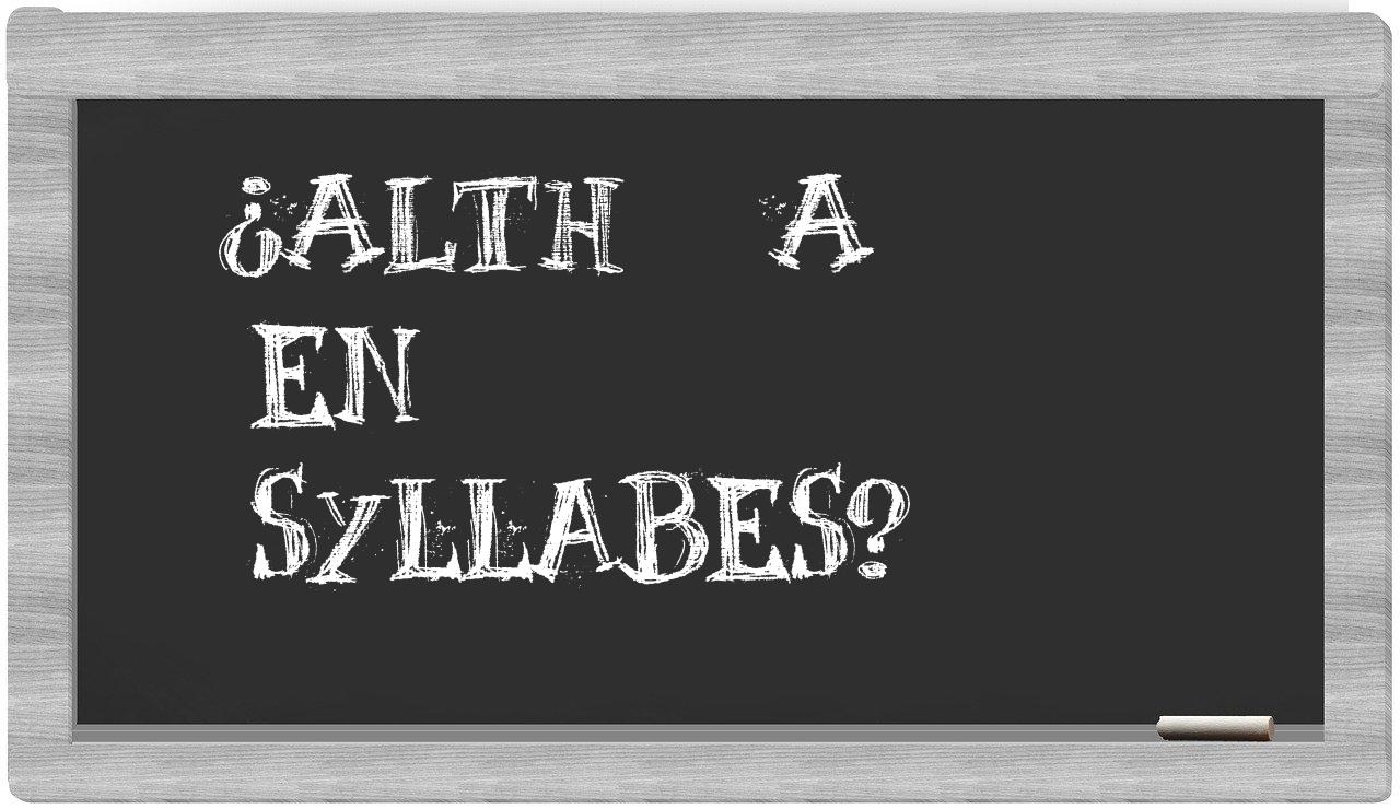 althæa in syllables