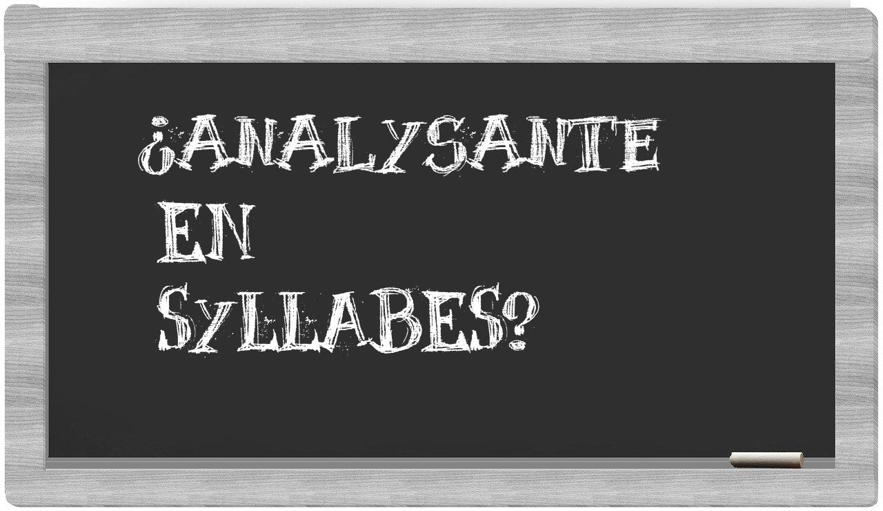 analysante in syllables