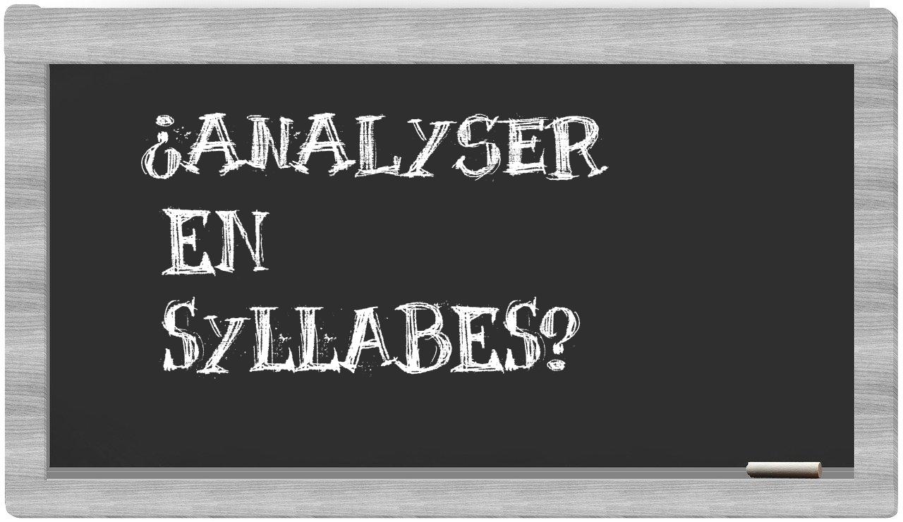 analyser in syllables