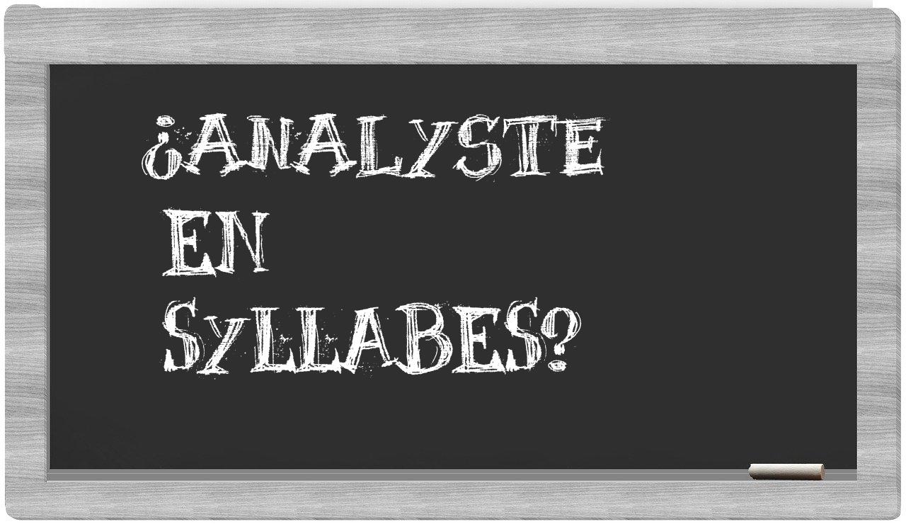 analyste in syllables