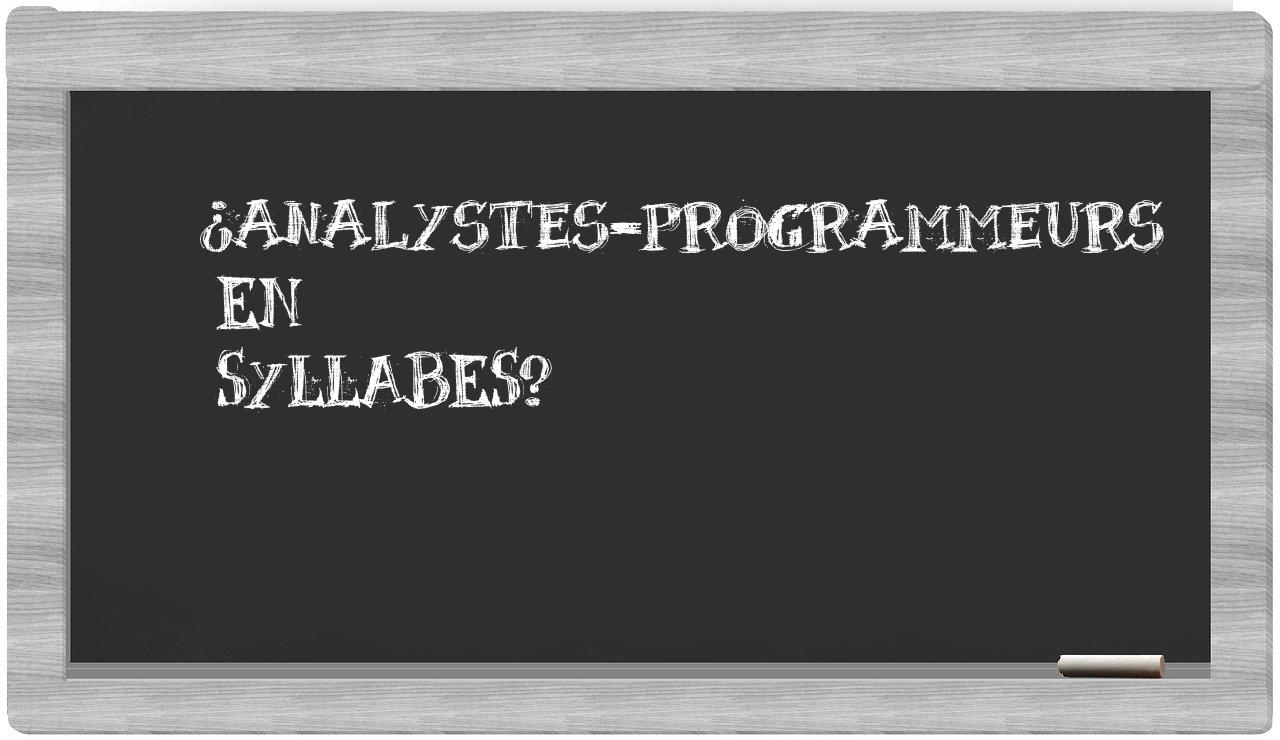 analystes-programmeurs in syllables