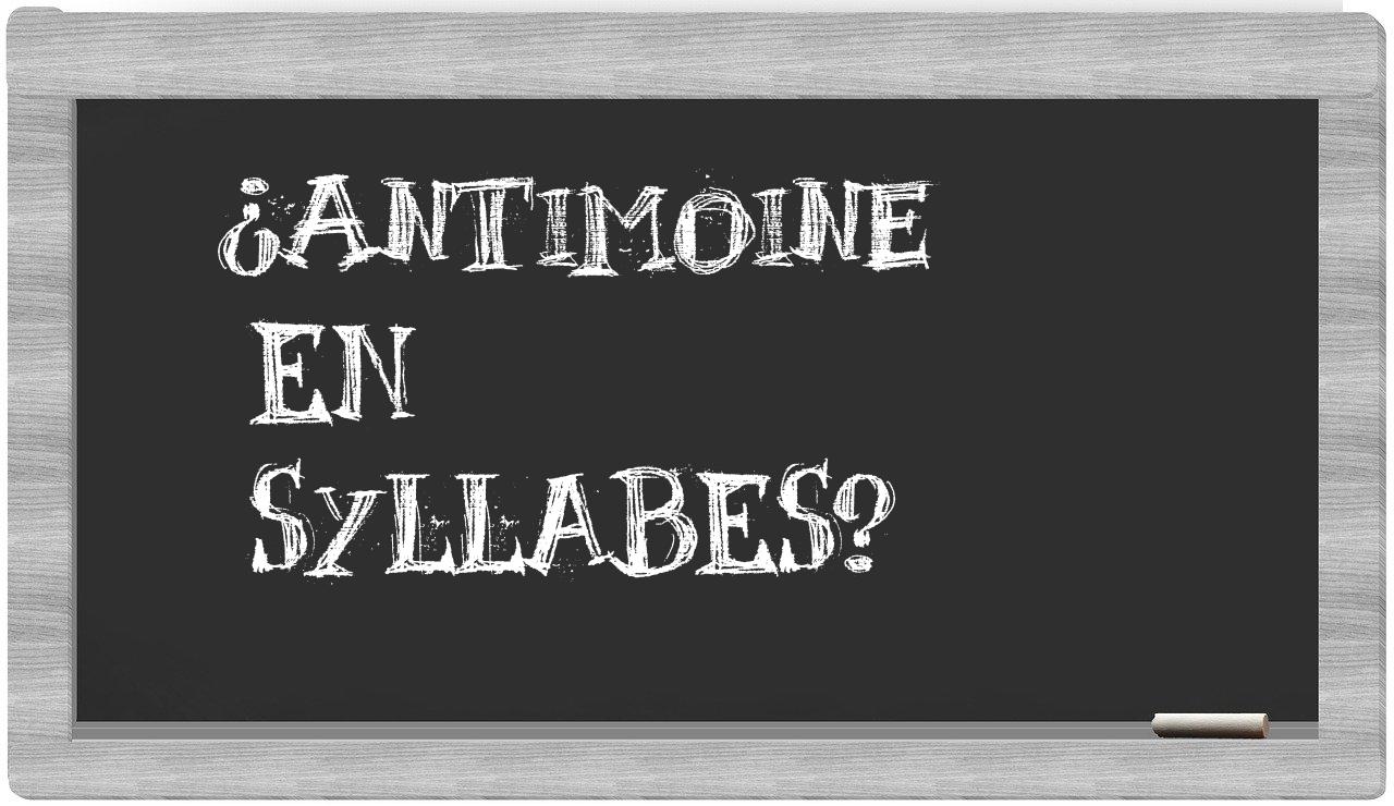 antimoine in syllables
