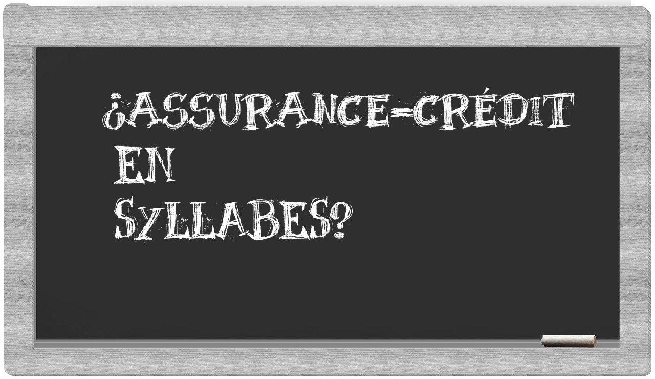 assurance-crédit in syllables
