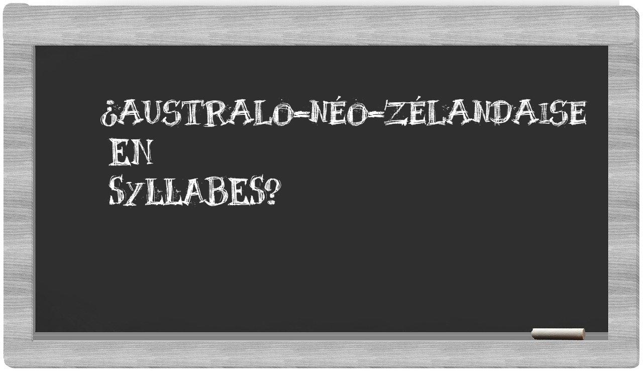 australo-néo-zélandaise in syllables
