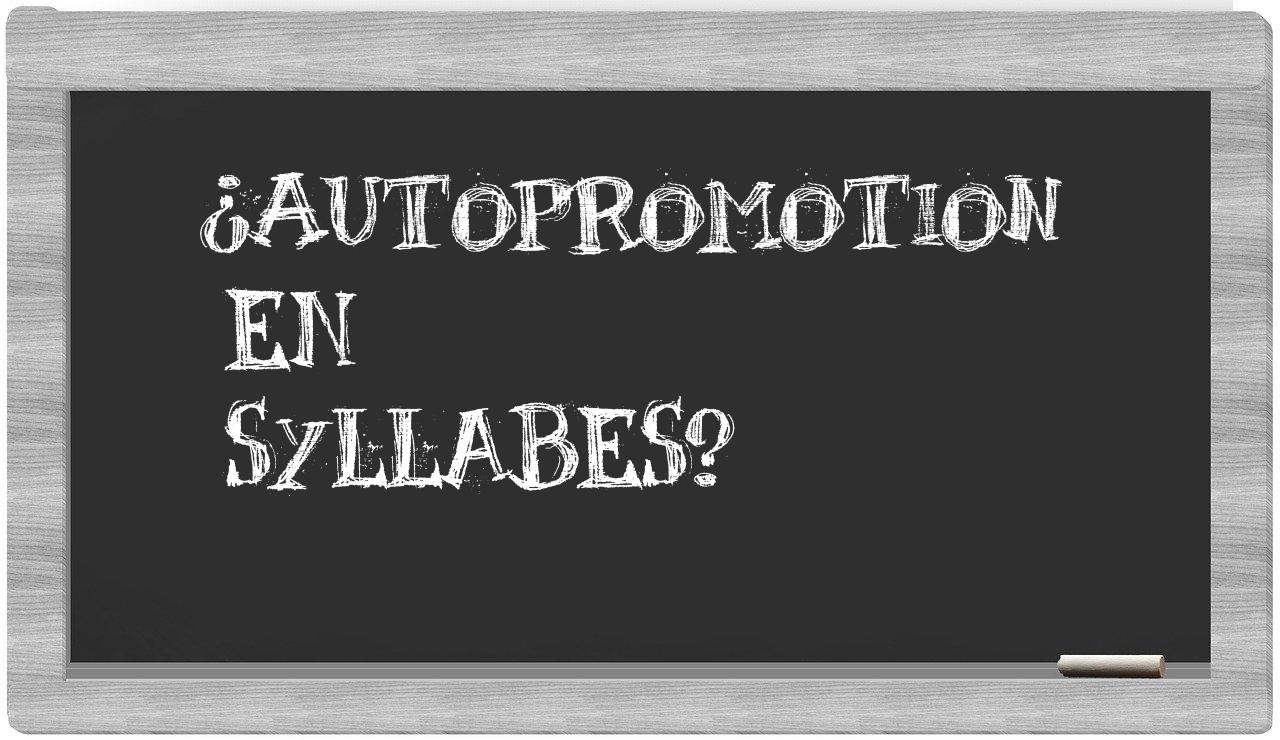 autopromotion in syllables