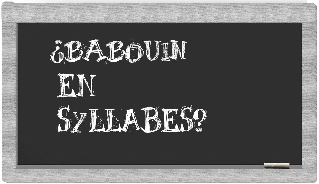 babouin in syllables