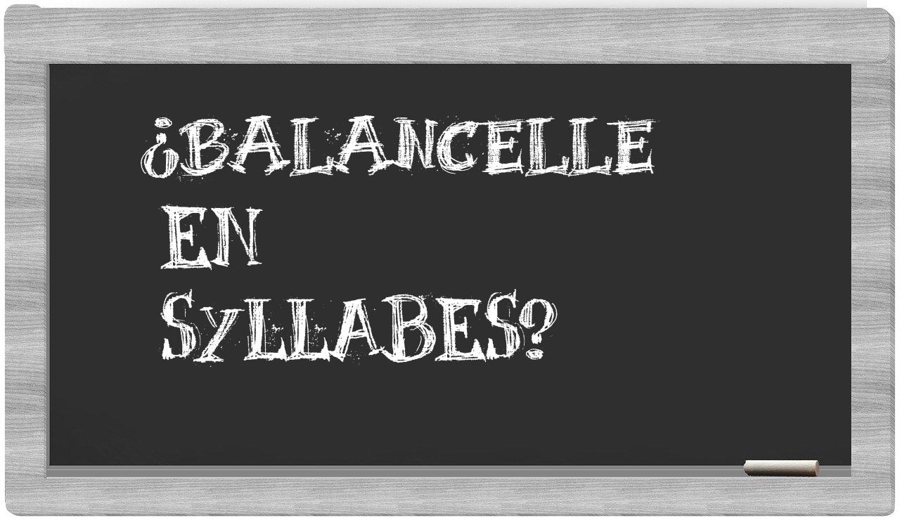 balancelle in syllables