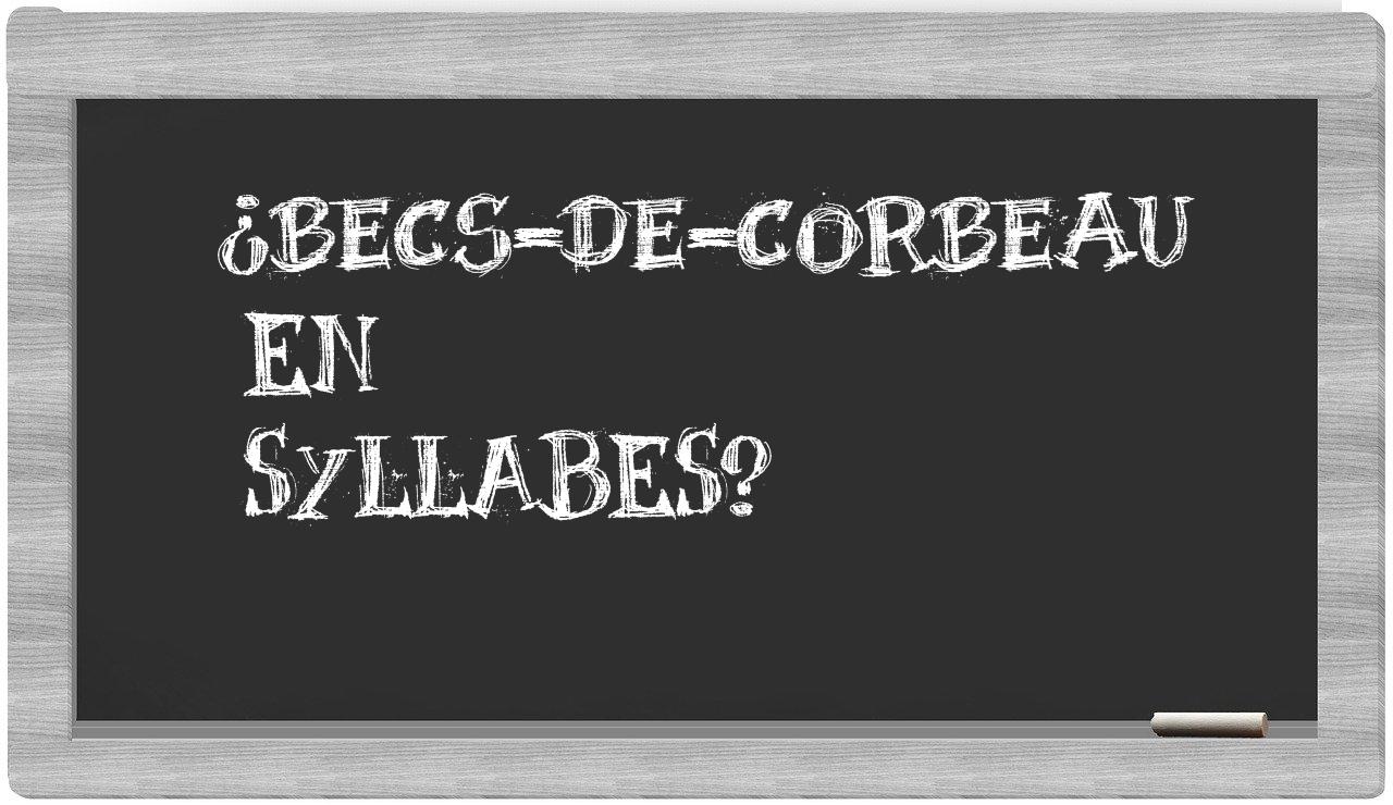 becs-de-corbeau in syllables