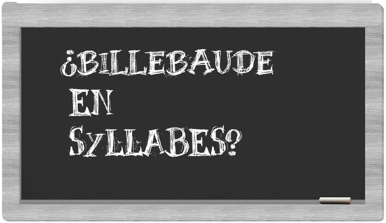 billebaude in syllables