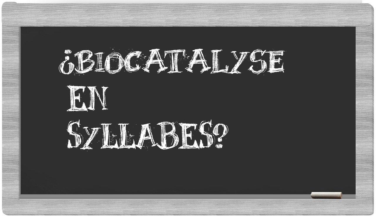 biocatalyse in syllables