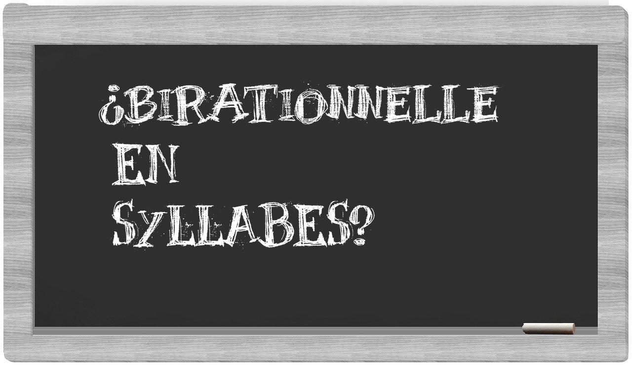 birationnelle in syllables