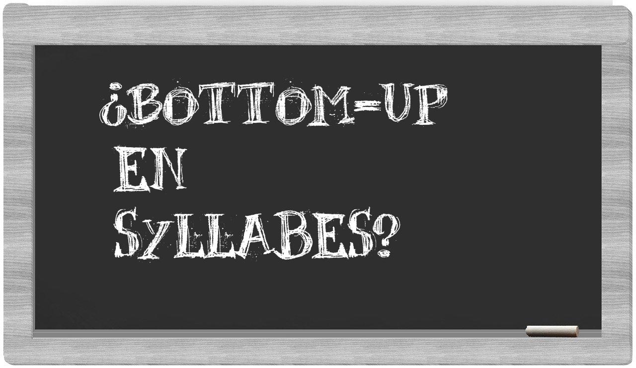 bottom-up in syllables