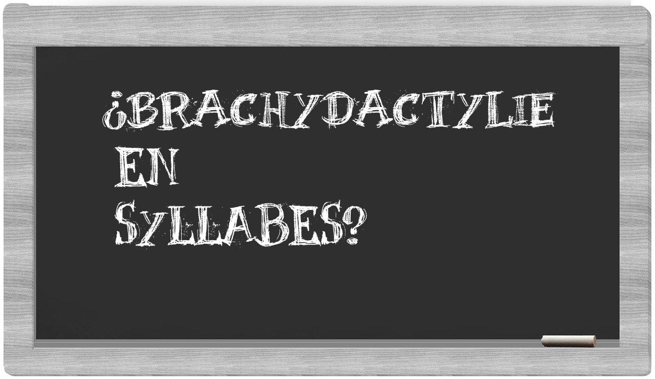 brachydactylie in syllables