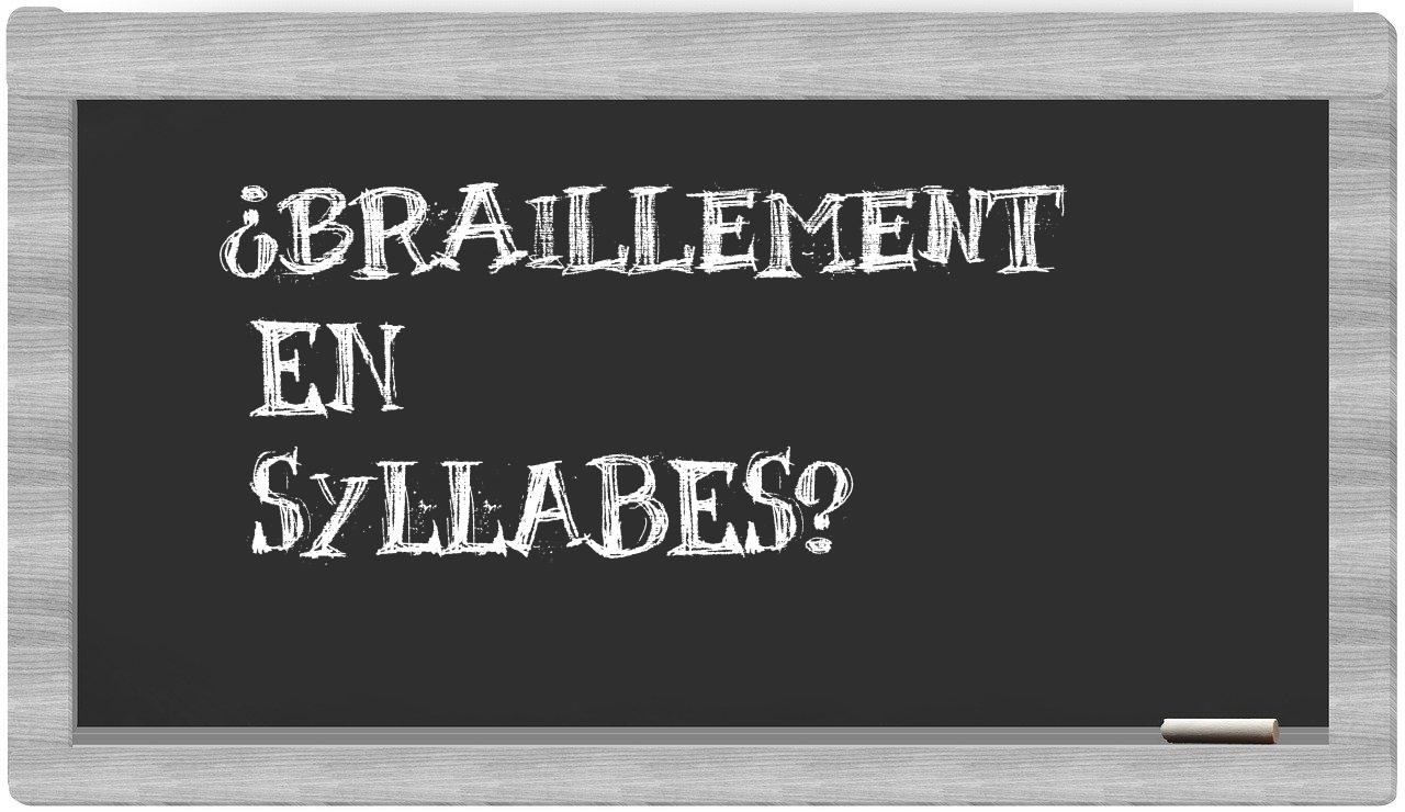braillement in syllables