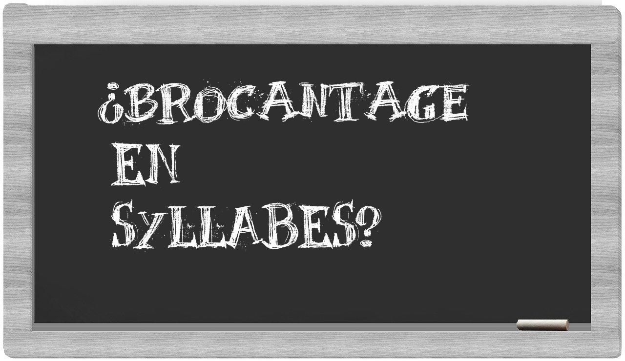 brocantage in syllables