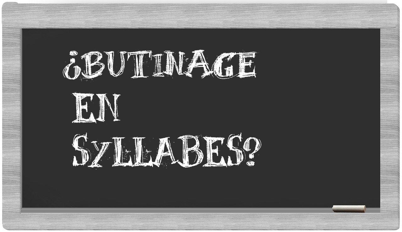 butinage in syllables