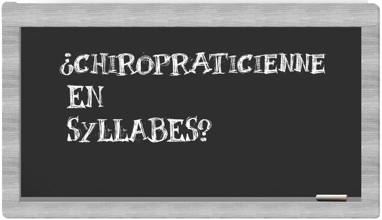 chiropraticienne in syllables