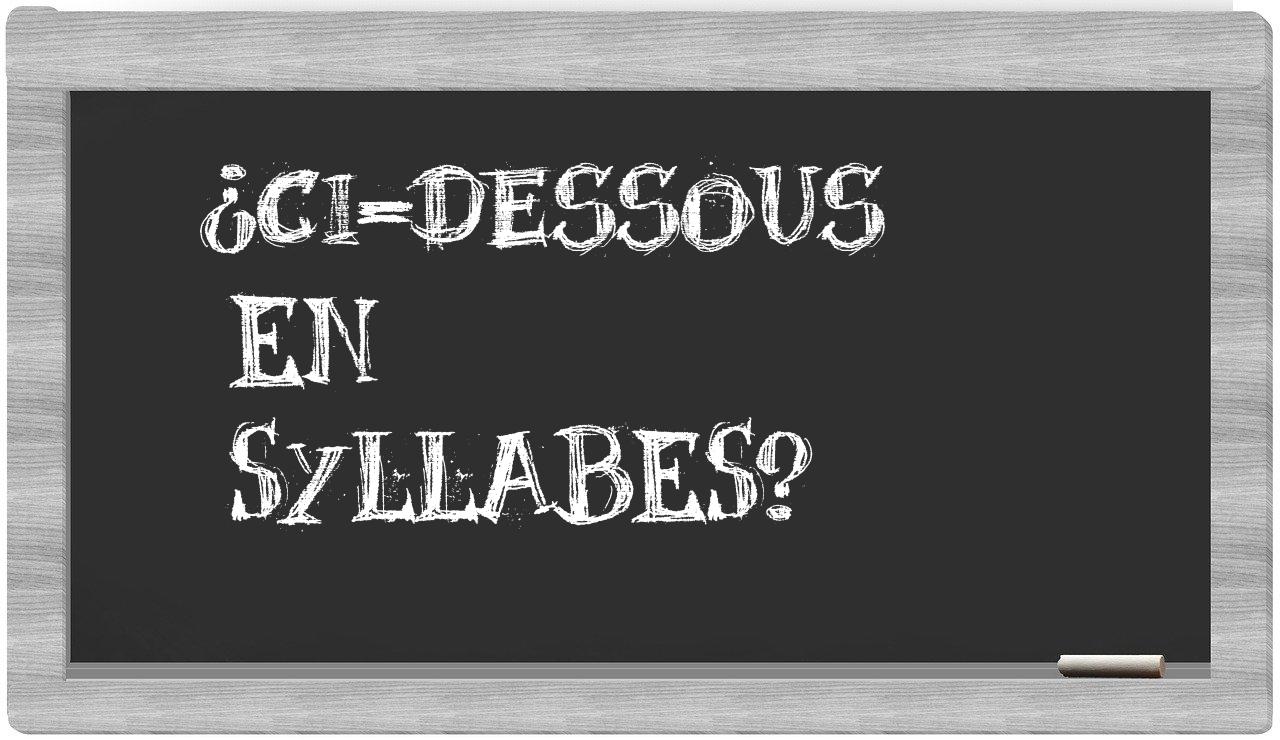 ci-dessous in syllables