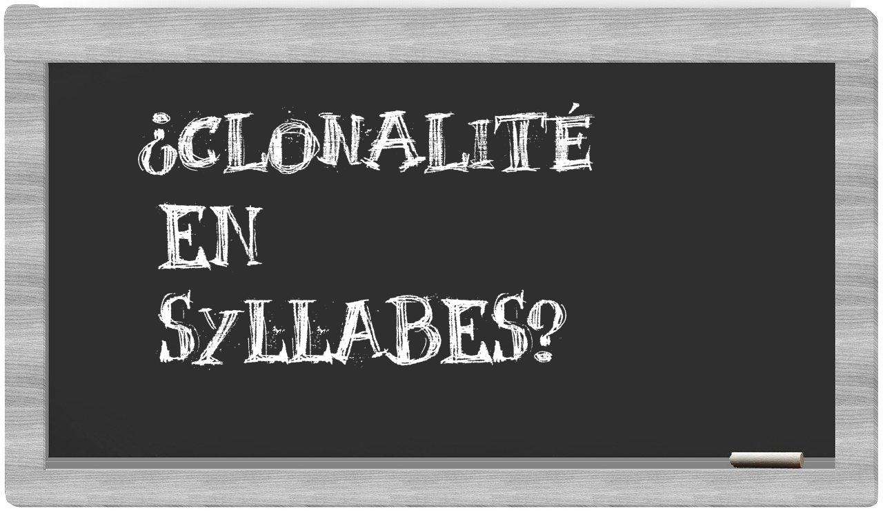 clonalité in syllables