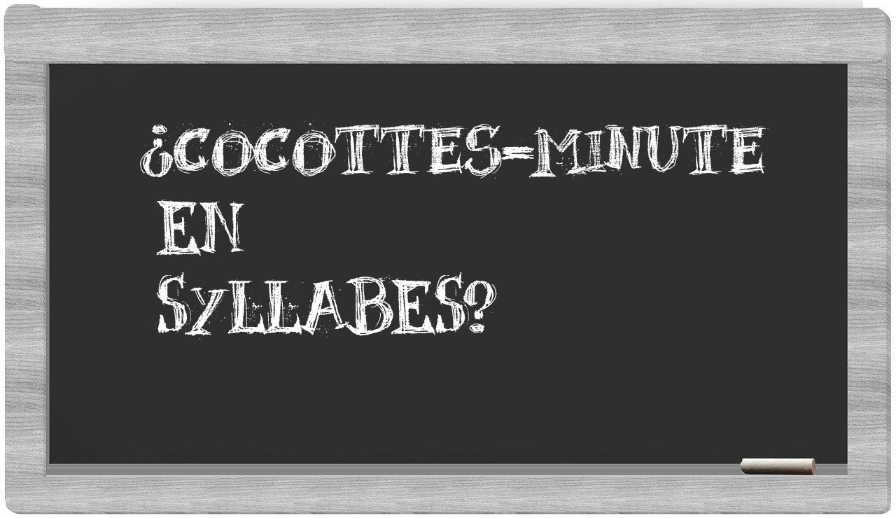 cocottes-minute in syllables
