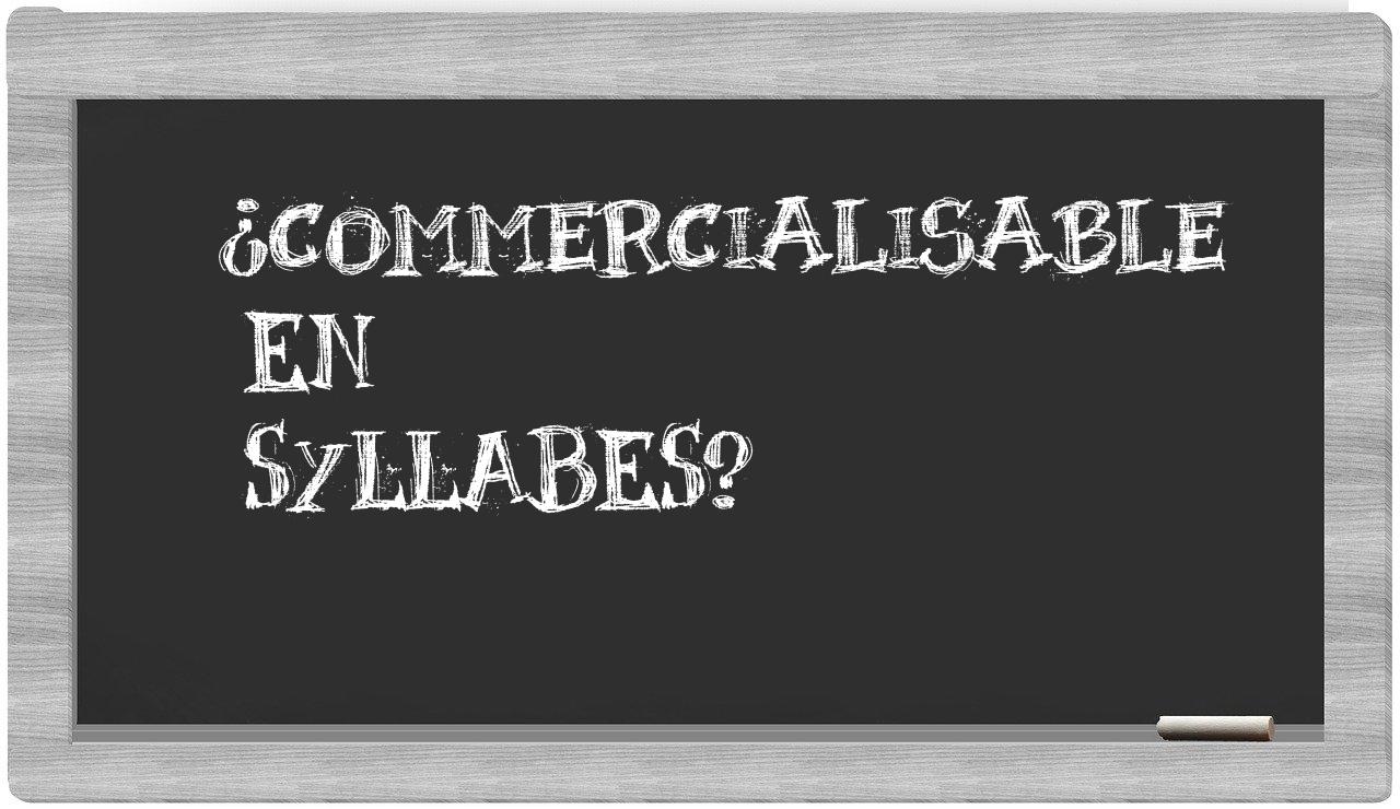 commercialisable in syllables