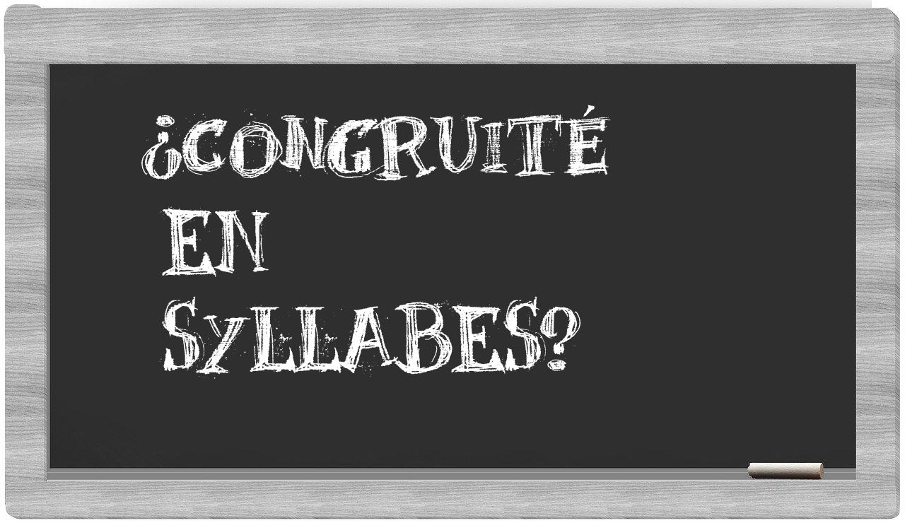 congruité in syllables