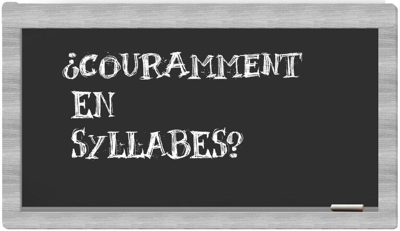 couramment in syllables