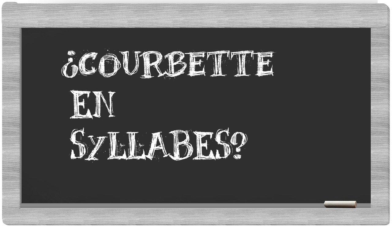 courbette in syllables