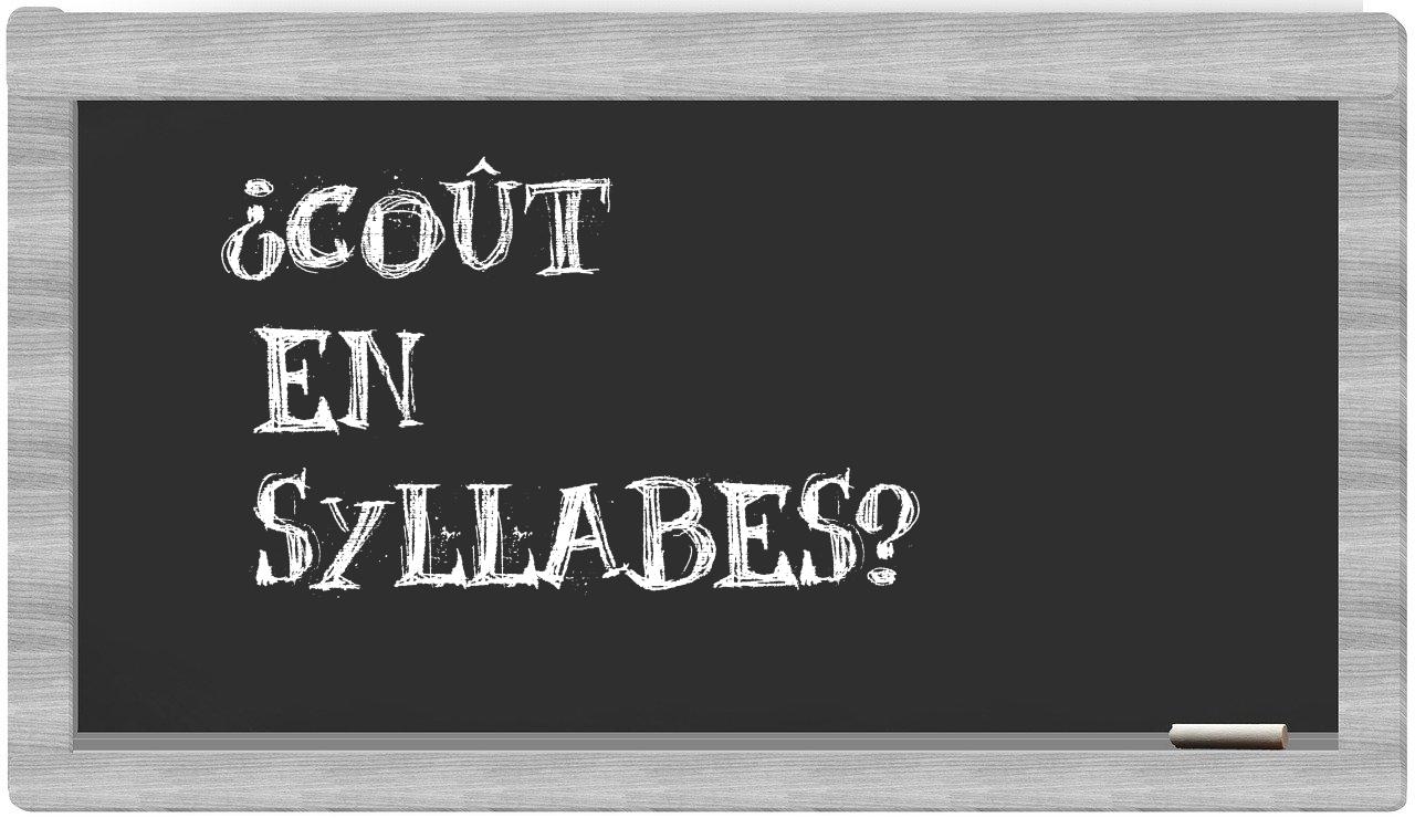 coût in syllables
