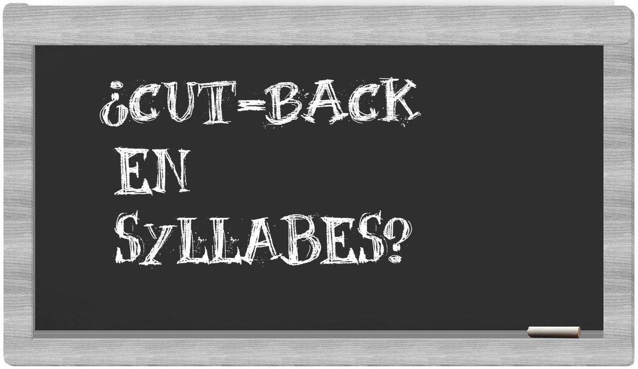 cut-back in syllables