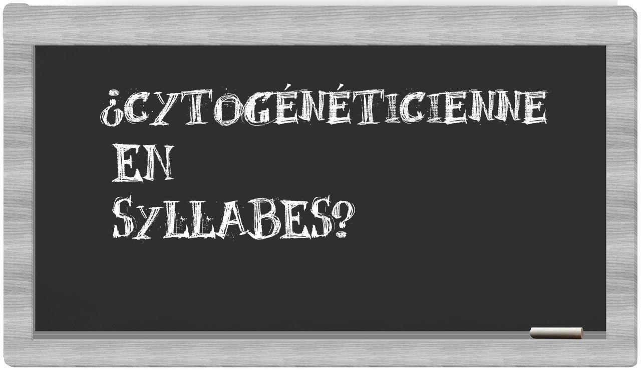 cytogénéticienne in syllables