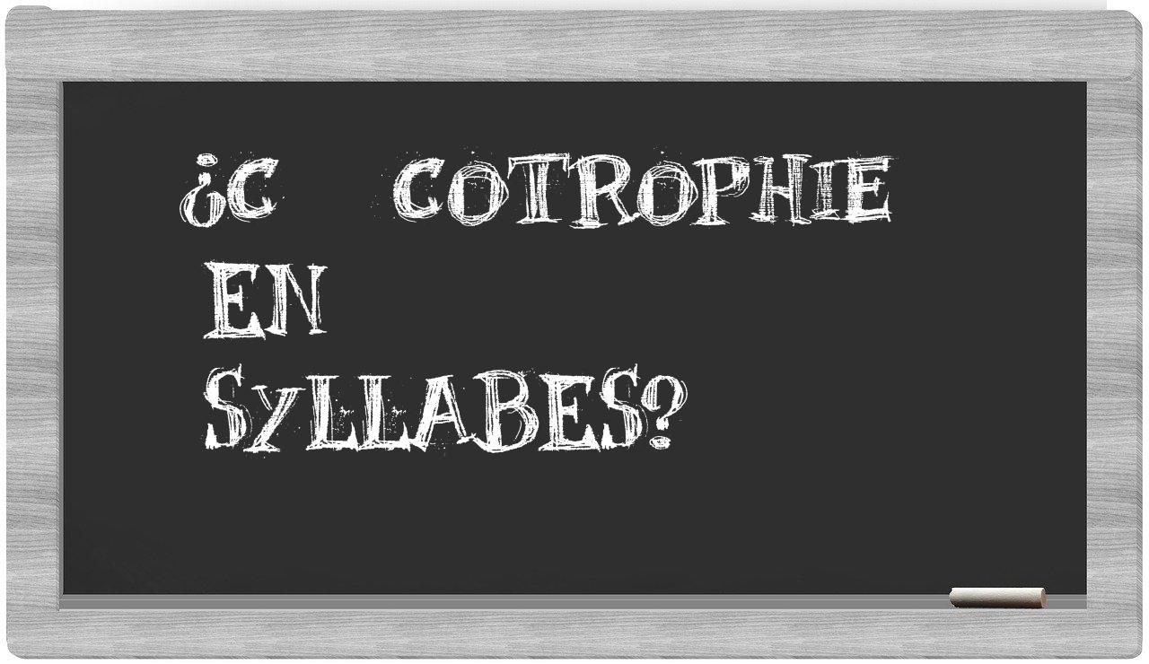 cæcotrophie in syllables