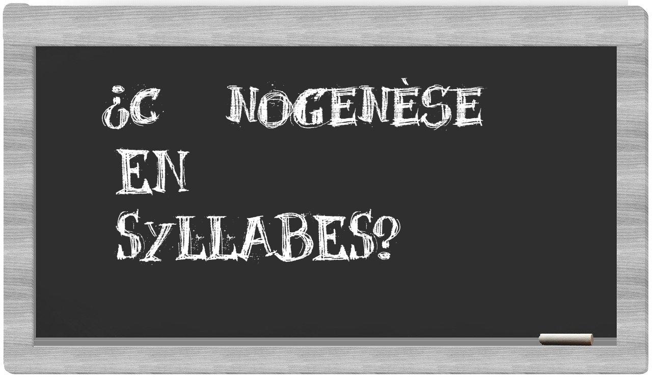 cænogenèse in syllables