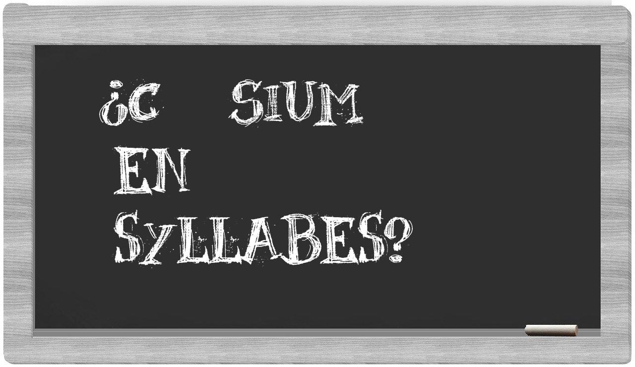 cæsium in syllables