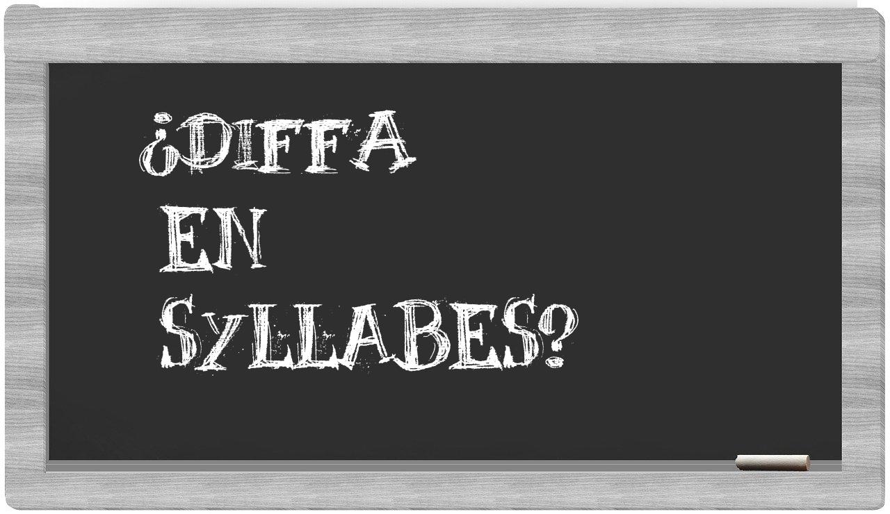 diffa in syllables