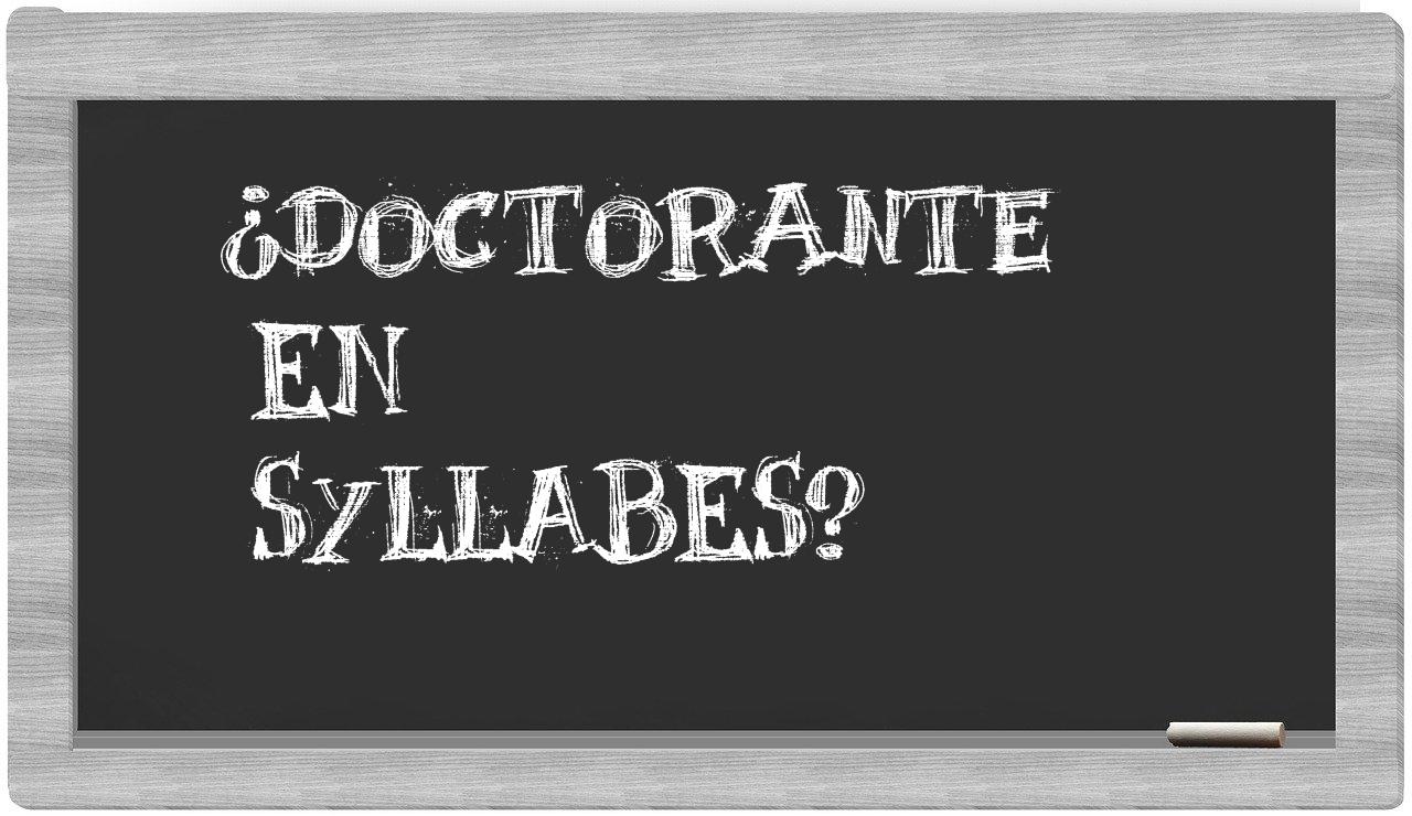doctorante in syllables